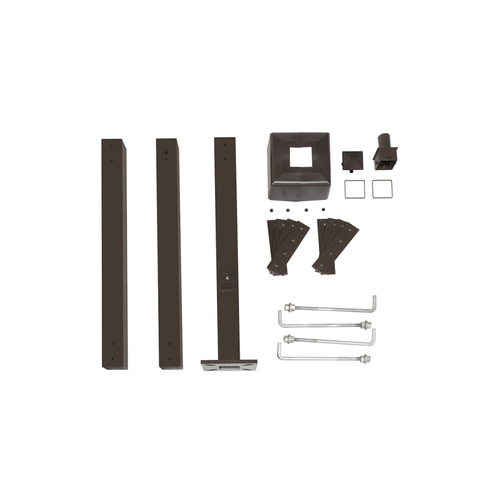 12 Foot EZ Sectional Steel Light Pole, 4 Inch Wide, 11 Gauge