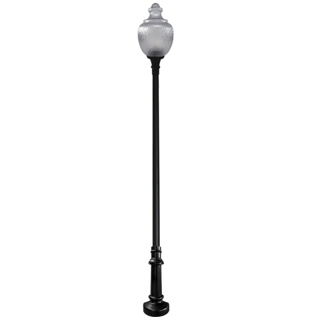 Worthington LED Light Pole Kit with Standard Acorn Fixture 4 Inch Diameter Light Pole – Anchor Based