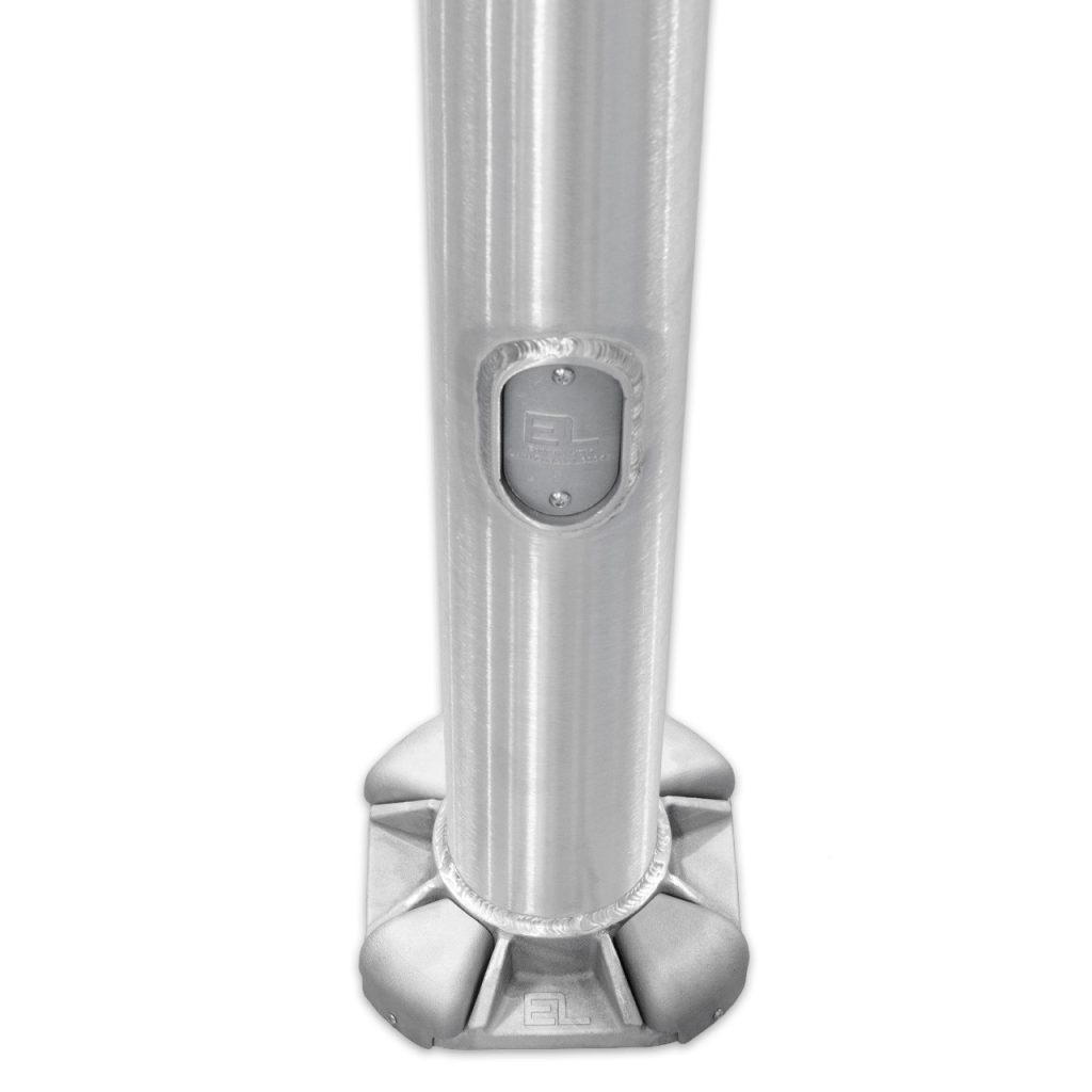 16 Foot Round Tapered Aluminum Light Pole, 5 Inch Diameter, 0.125 Inch Wall Thickness