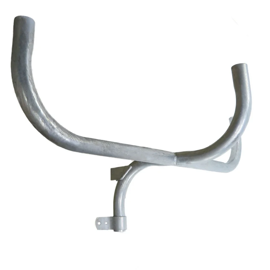 Triple Flood Light Bracket for Wood Poles, 2 Inch Diameter Steel Pipe