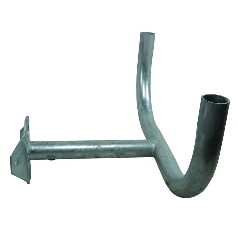 Double Flood Light Bracket for Wood Poles, 30 Inch Spread, 2 Inch Diameter Steel Pipe
