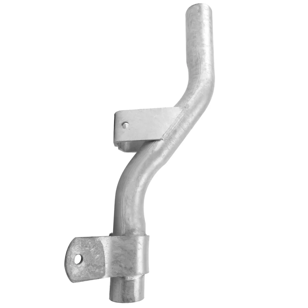 7 Inch Single Flood Light Bracket for Wood Poles, 2 Inch Diameter Steel Pipe